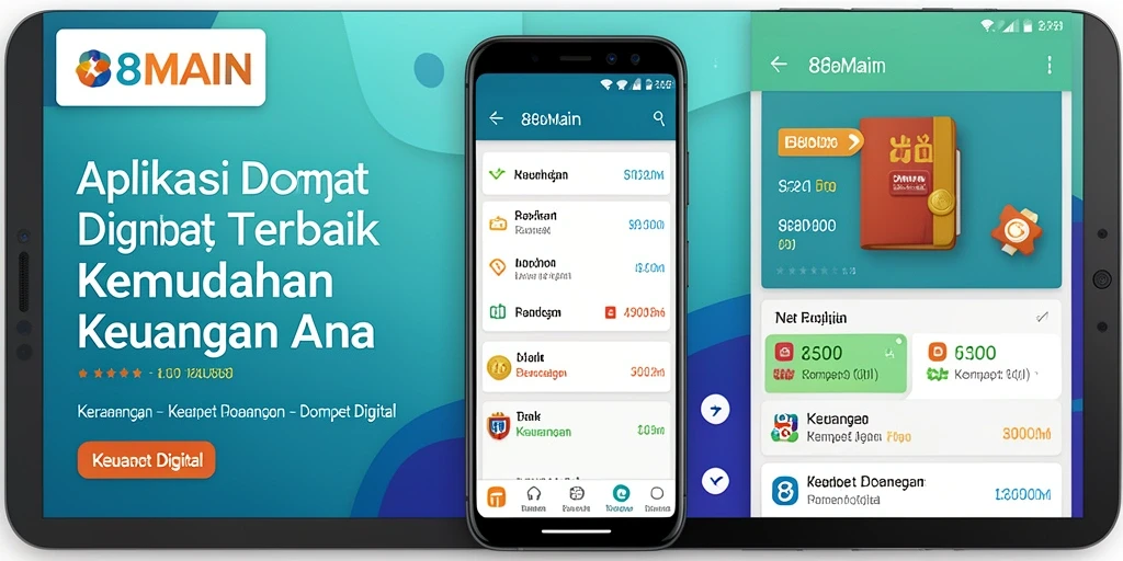 Screenshot antarmuka utama aplikasi 88MAIN yang menampilkan fitur Dompet Digital.
