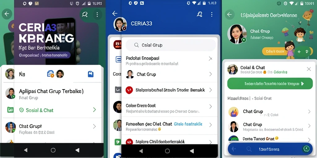 Antarmuka pengguna CERIA33 yang ceria dan fungsional untuk Chat Grup.