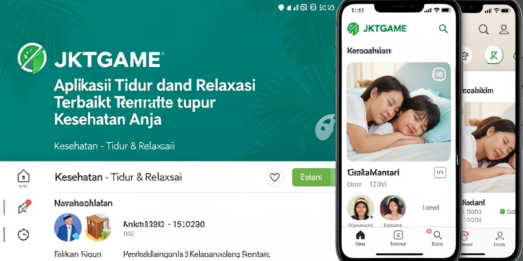 Tampilan antarmuka aplikasi Tidur & Relaksasi JKTGAME yang menawan.