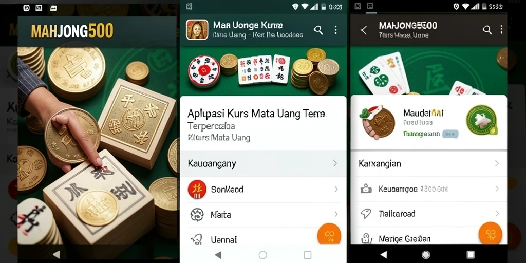 Tampilan antarmuka aplikasi MAHJONG500 yang sederhana dan informatif.