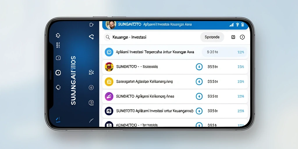 Antarmuka modern dan interaktif SUNGAITOTO untuk investasi.