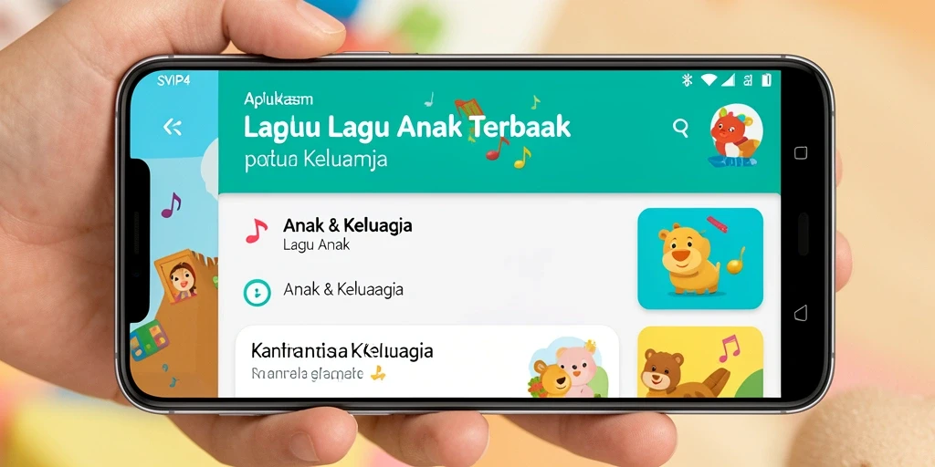 Antarmuka SVIP4 menampilkan lagu-lagu anak yang menarik dan interaktif.