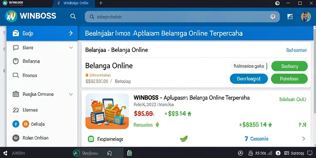Tampilan antarmuka WINBOSS yang menarik dan mudah digunakan untuk belanja online.